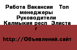 Работа Вакансии - Топ-менеджеры, Руководители. Калмыкия респ.,Элиста г.
